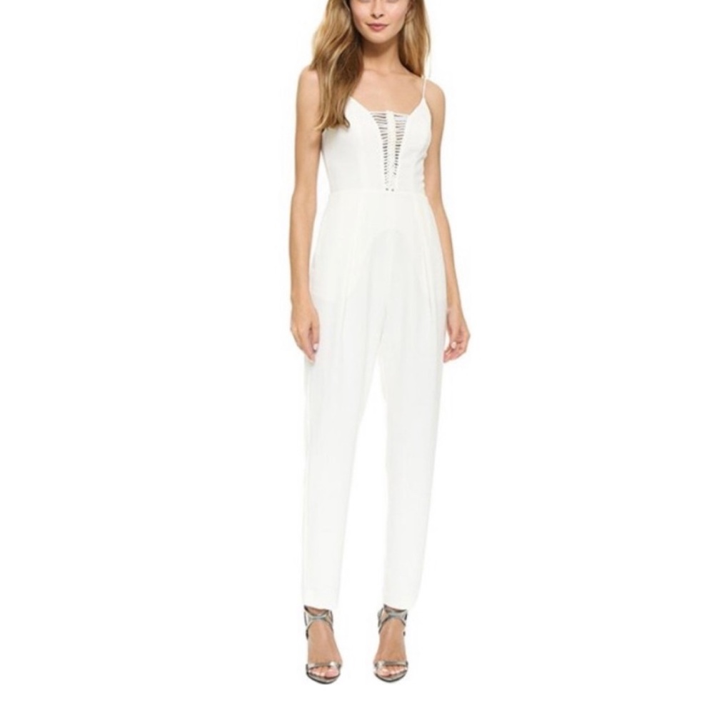 Zimmermann White Crepe Braid Bridal Jumpsuit